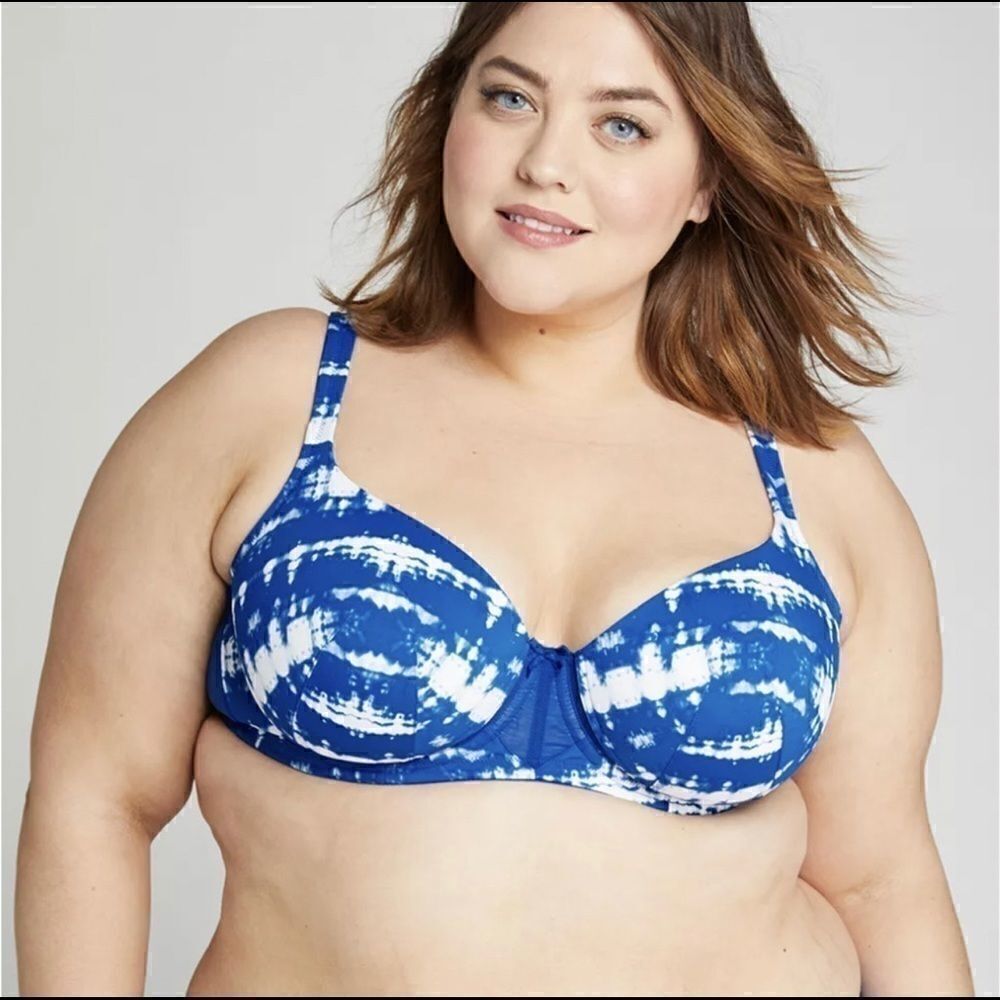 Cacique cotton lightly lined t-shirt bra tie dye